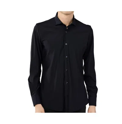 Luchiano Visconti Men's Navy Solid Shirt In Blue