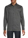 Luchiano Visconti Men's Pattern Shirt In Black