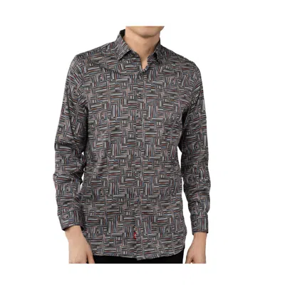 Luchiano Visconti Men's Printed Daggers Multicolor Shirt