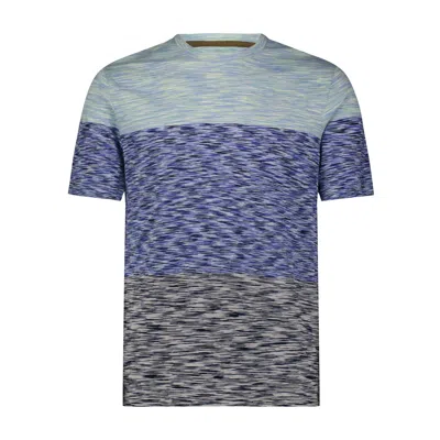 Luchiano Visconti Men's Space Dyed T-shirt In Lime/navy/black In Multi