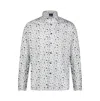 Luchiano Visconti Men's White And Blue Hat Print Shirt