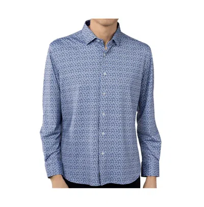 Luchiano Visconti Men's White Blue And Sky Blue Shirt