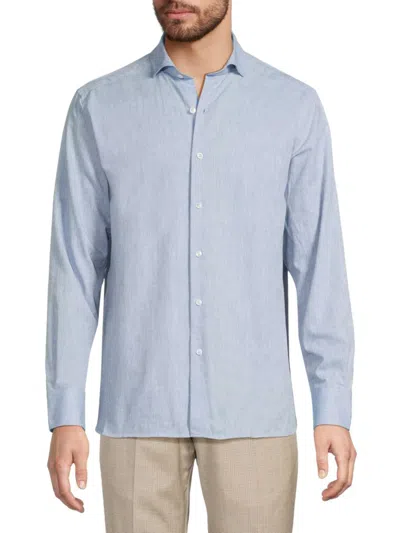 Luchiano Visconti Men's Zeya Linen-blend Modern-fit Shirt