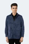 Luchiano Visconti Multi Blue Tweed Shacket In Blue