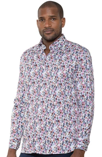 Luchiano Visconti Multi Colored Skull Long Sleeve Woven Shirt