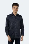 Luchiano Visconti Multi Navy Shape Shirt In Blue