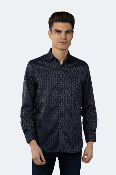 Luchiano Visconti Multi Navy Shape Shirt In Blue