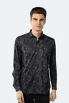 Luchiano Visconti Multicolor Dark Jacquard Shirt In Brown