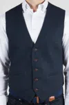 Luchiano Visconti Navy And Black Vest (big & Tall) In Blue