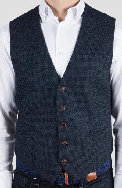 Luchiano Visconti Navy And Black Vest (big & Tall) In Blue
