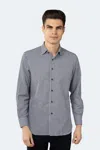 Luchiano Visconti Navy And White Jacquard Square Swirl Design Shirt In Blue