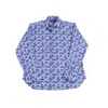 Luchiano Visconti Navy And White Skulls Shirt In Blue