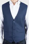 Luchiano Visconti Navy Jacquard Formal Vest In Blue