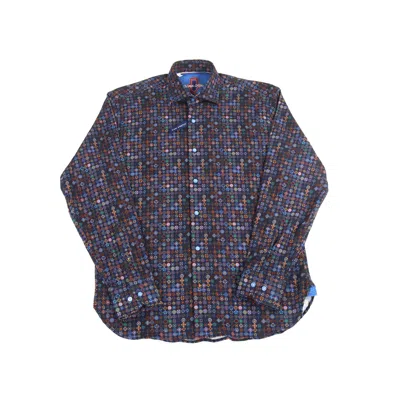 Luchiano Visconti Navy With Circles Shirt In Blue