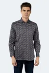 Luchiano Visconti Floral Shirt In Grey