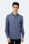 Luchiano Visconti Navy With Stone, Lilac And Light Blue Circular Shirt In Blue