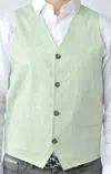 Luchiano Visconti Pale Green Vest In Multi