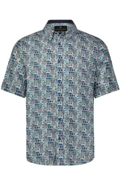 Luchiano Visconti Pineapple Print Short Sleeve Shirt In Multi