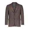 Luchiano Visconti Purple And Royal Blue Check Sportcoat In Grey