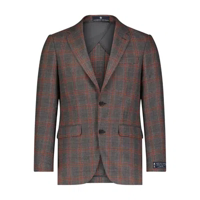 Luchiano Visconti Purple And Royal Blue Check Sportcoat In Grey