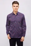 Luchiano Visconti Purple And White Dots With Bicycles Shirt In Red