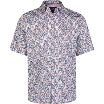 Luchiano Visconti Skull Print Short Sleeve Shirt In Multi