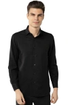 Luchiano Visconti Solid Jacquard With Box Shirt In Black