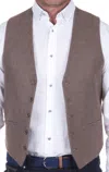 Luchiano Visconti Taupe Woven Vest In Beige