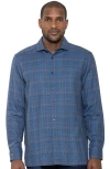 Luchiano Visconti Tri Color Basket Weave Shirt In Blue
