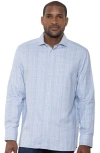 Luchiano Visconti Tri Color Basket Weave Shirt In Blue