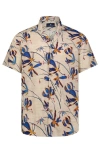 Luchiano Visconti Tropical Print Short Sleeve Shirt In Multi