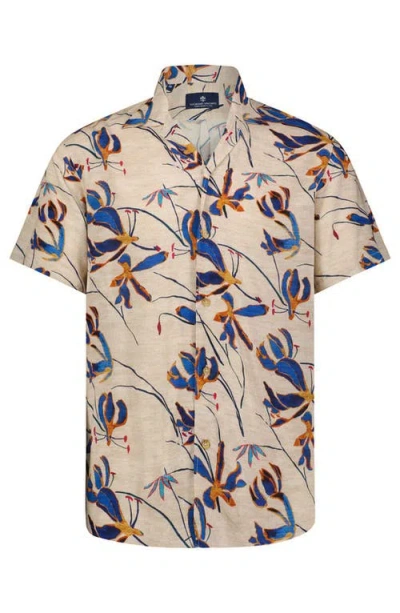 Luchiano Visconti Tropical Print Short Sleeve Shirt In Multi