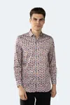 Luchiano Visconti White And Grey Circle Shirt In White