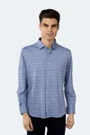 Luchiano Visconti Circular Shirt Long Sleeve In Blue
