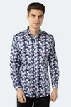 Luchiano Visconti Multi Shapes Shirt In Blue