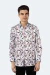 Luchiano Visconti White With Multicolor Paisley Shirt In White