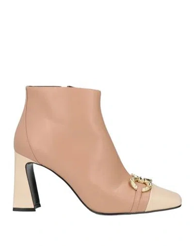 Luciano Barachini Elite Woman Ankle Boots Blush Size 9 Leather In Pink