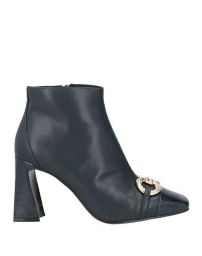 Luciano Barachini Elite Woman Ankle Boots Midnight Blue Size 5 Leather