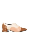 Luciano Barachini Elite Woman Loafers Brown Size 8 Textile Fibers In Brown