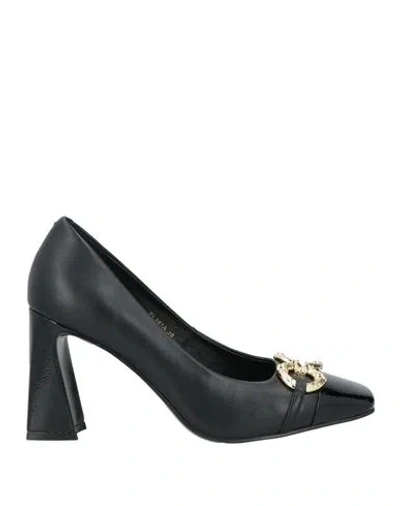 Luciano Barachini Elite Woman Pumps Black Size 8 Leather