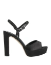 Luciano Barachini Elite Woman Sandals Black Size 8 Textile Fibers