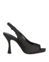 Luciano Barachini Elite Woman Sandals Black Size 8 Textile Fibers