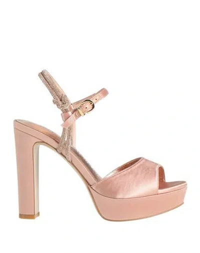 Luciano Barachini Elite Woman Sandals Blush Size 8 Textile Fibers