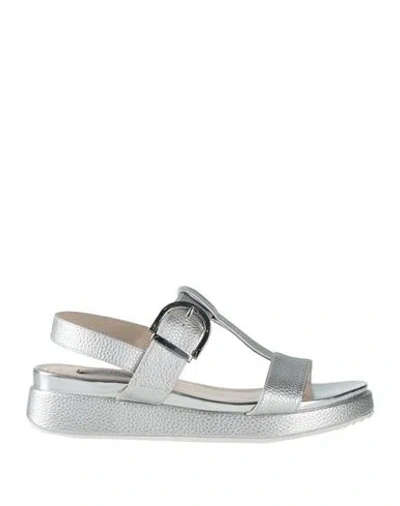 Luciano Barachini Oggi Woman Sandals Silver Size 8 Leather