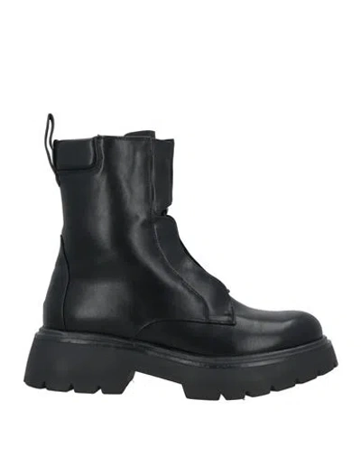 Luciano Barachini Woman Ankle Boots Black Size 5 Textile Fibers