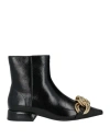 Luciano Barachini Woman Ankle Boots Black Size 5 Leather, Textile Fibers In Black