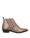 Luciano Barachini Woman Ankle Boots Bronze Size 6 Leather In Yellow