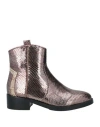 Luciano Barachini Woman Ankle Boots Bronze Size 6 Textile Fibers In Yellow