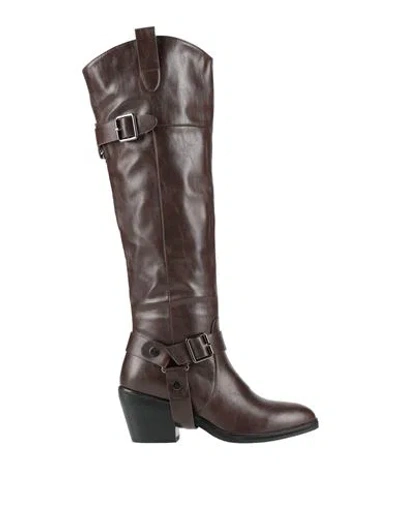 Luciano Barachini Woman Boot Chocolate Brown Size 6 Textile Fibers