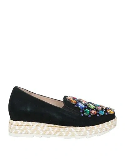 Luciano Barachini Woman Espadrilles Black Size 7 Leather